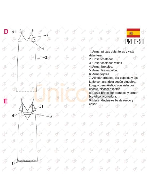 MOLDE VESTIDO MIDI MUJER 2307