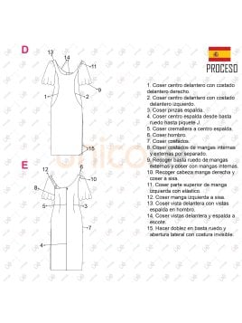 MOLDE VESTIDO ASIMETRICO MUJER 2304