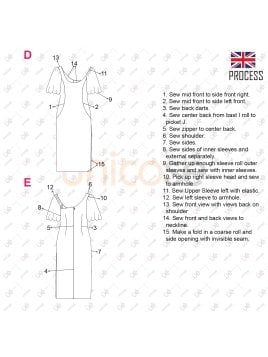 MOLDE VESTIDO ASIMETRICO MUJER 2304