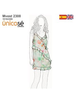 MOLDE VESTIDO CORTO MUJER 2308