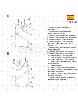 MOLDE VESTIDO CORTO MUJER 2308