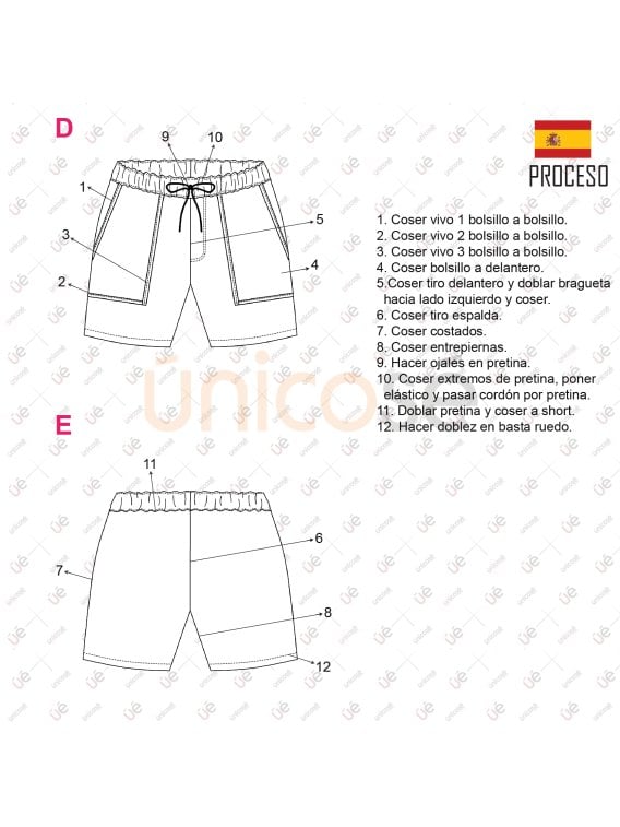 MOLDE TRAJE DE BAÑO SHORT HOMBRE 2301