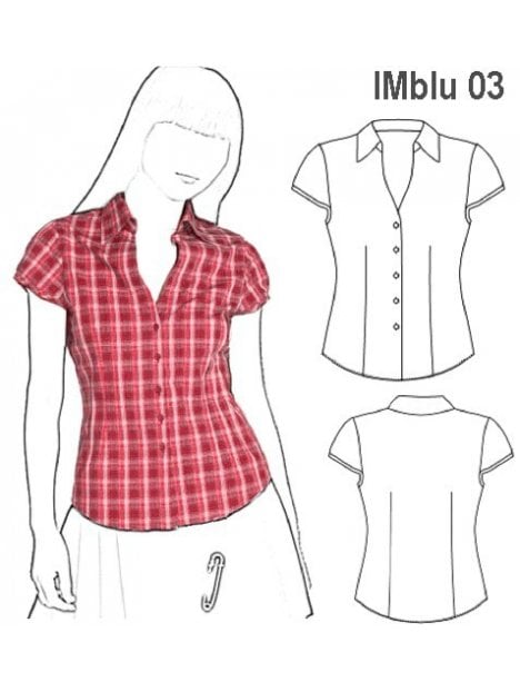 BLUSA CLASICA MANGA CORTA NIÑA, CUELLO C