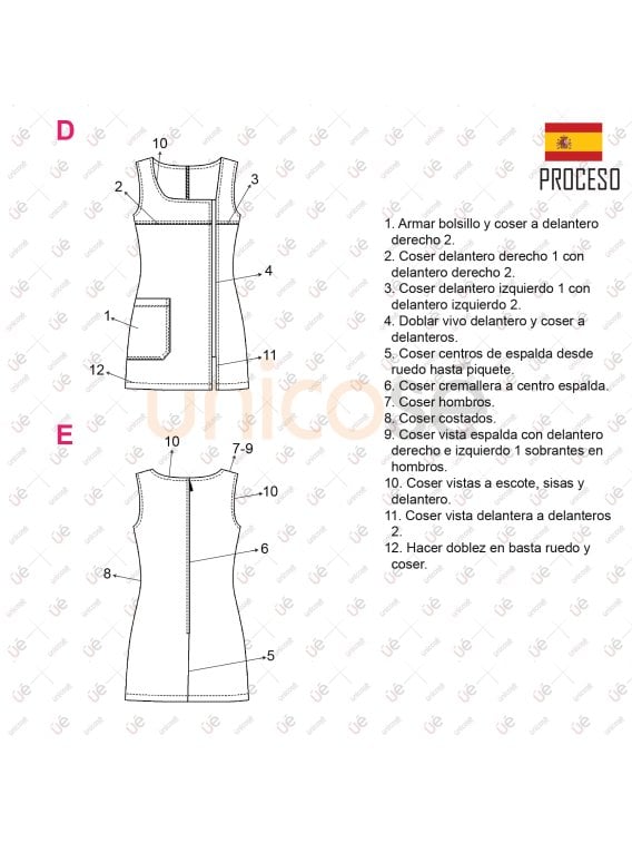MOLDE DELANTAL DE TRABAJO RT 2336
