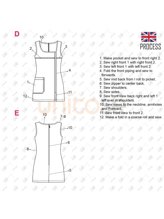 MOLDE DELANTAL DE TRABAJO RT 2336