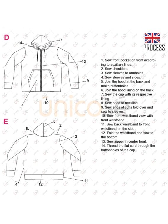 MOLDE CHAQUETA CANGURO HOMBRE 2310