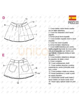 MOLDE FALDA MINI SHORT MUJER 2307