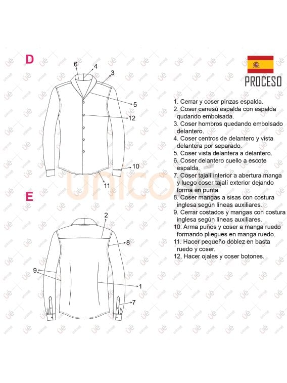 MOLDE CAMISA SLIM HOMBRE 2305