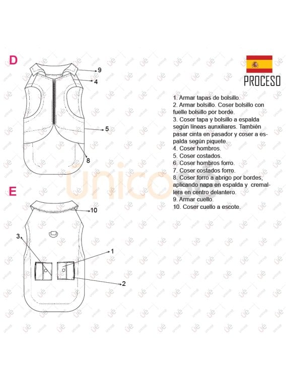 MOLDE CHALECO CARGO MASCOTA ACC 2305M MOLDE CHALECO CARGO MASCOTA ACC 2305M