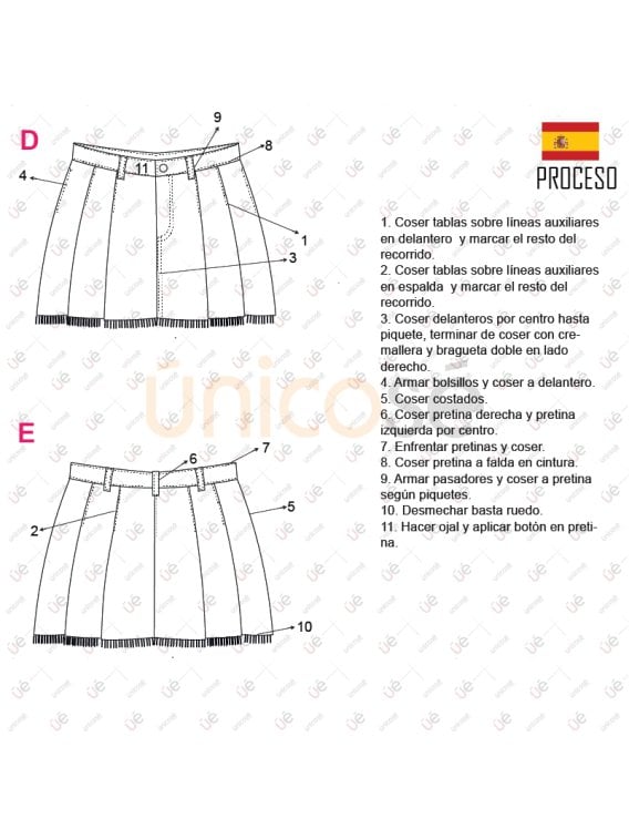 MOLDE FALDA MINI MUJER 2306