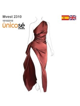 MOLDE VESTIDO ASIMETRICO MUJER 2310