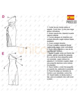 MOLDE VESTIDO ASIMETRICO MUJER 2310