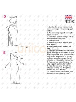 MOLDE VESTIDO ASIMETRICO MUJER 2310