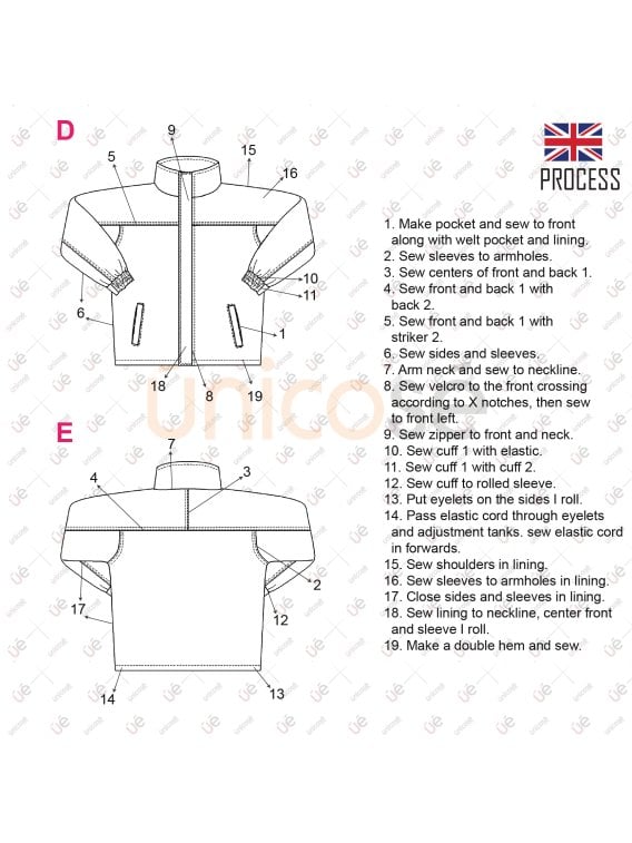MOLDE TRABAJO PARKA BASICA RT 2339