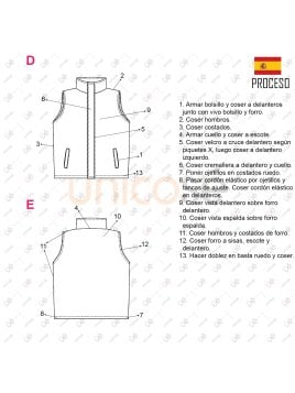 MOLDE TRABAJO PARKA CHALECO RT 2338