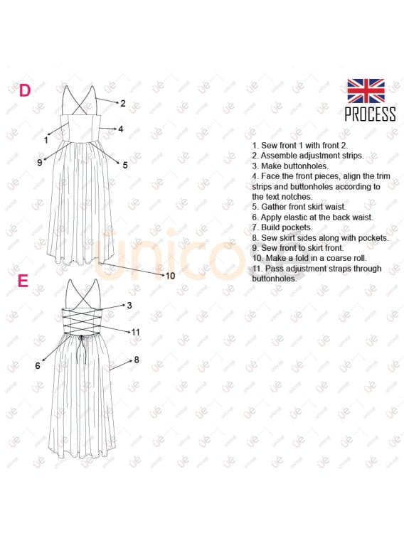 MOLDE VESTIDO EVASE MUJER 2311