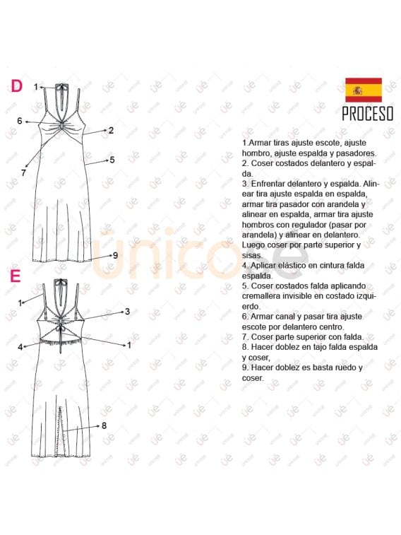 MOLDE VESTIDO SOLERA MIDI MUJER 2313