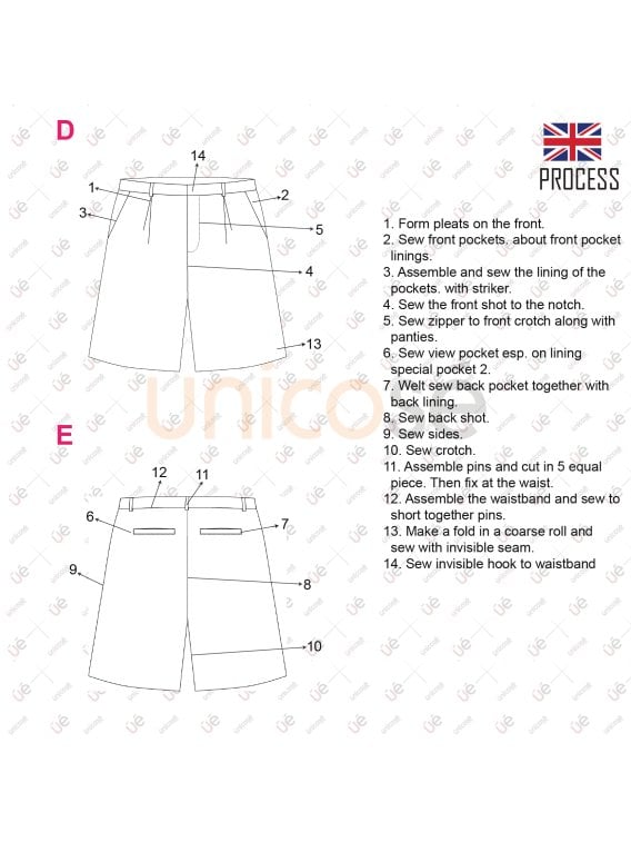 MOLDE SHORT FORMAL HOMBRE 2304