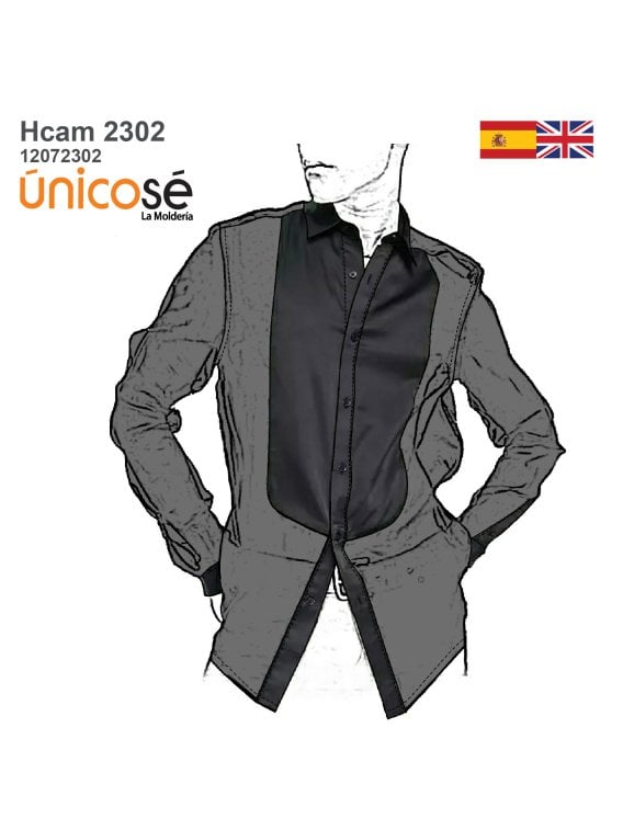 MOLDE CAMISA CON PECHERA HOMBRE 2302