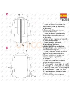 MOLDE CAMISA CON PECHERA HOMBRE 2302