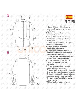 MOLDE CAMISA CON PECHERA HOMBRE 2302