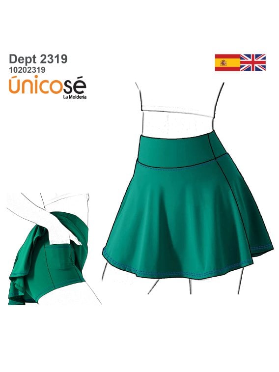 MOLDE DEPORTE FALDA SHORT PADDLE 2319