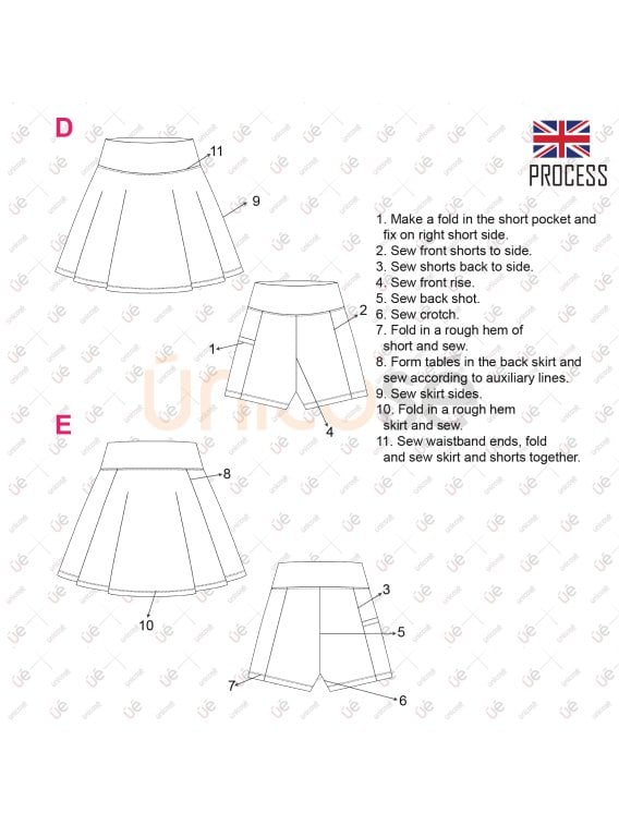 MOLDE DEPORTE FALDA SHORT PADDLE 2319
