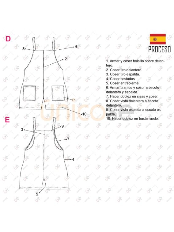 MOLDE ENTERITO CORTO NIÑA 2301