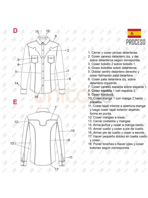 MOLDE CAMISA VAQUERA HOMBRE 2301