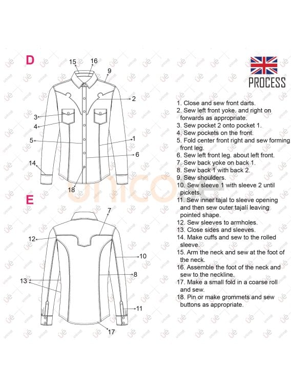 MOLDE CAMISA VAQUERA HOMBRE 2301