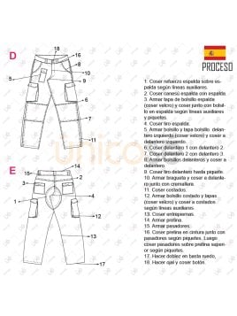 MOLDE PANTALON CARGO HOMBRE 2305