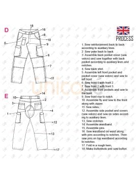 MOLDE PANTALON CARGO HOMBRE 2305