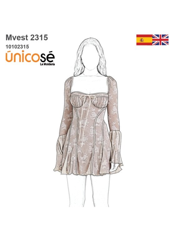 MOLDE VESTIDO CORTO MUJER 2315
