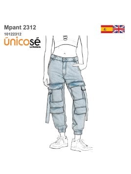 MOLDE PANTALON CARGO MUJER 2312