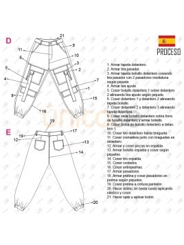 MOLDE PANTALON CARGO MUJER 2312