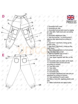 MOLDE PANTALON CARGO MUJER 2312