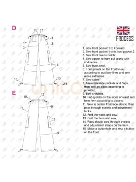MOLDE PANTALON CARGO MUJER 2313