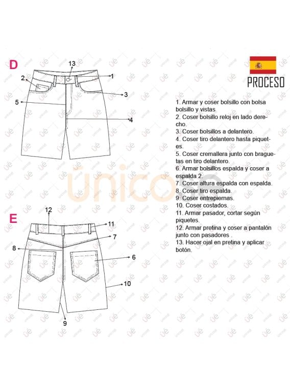 MOLDE SHORT BERMUDA MUJER 2301