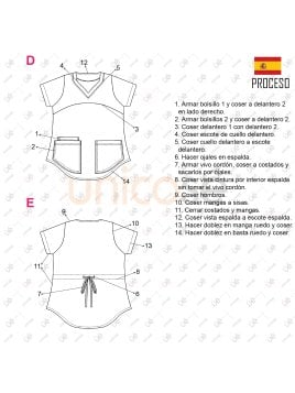 MOLDE BLUSA SANITARIA MUJER RT 2341