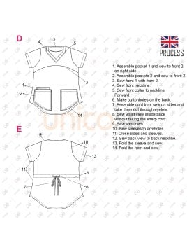 MOLDE BLUSA SANITARIA MUJER RT 2341