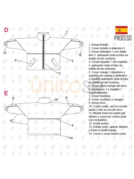 MOLDE ESCOLAR PARKA CORTES 2301