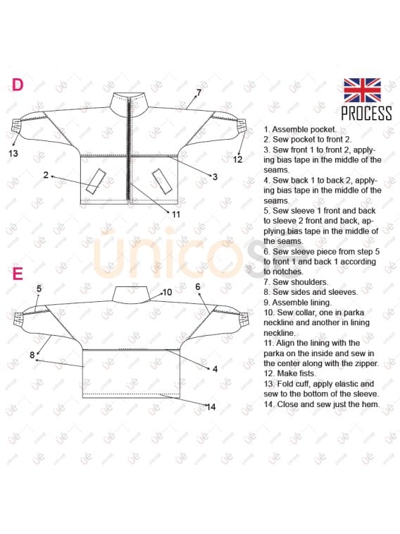 MOLDE ESCOLAR PARKA CORTES 2301