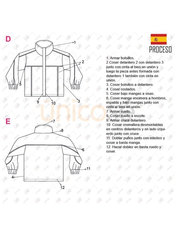 MOLDE ESCOLAR CHAQUETA CORTES 2308