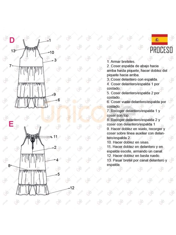 MOLDE VESTIDO SOLERA NIÑA 2304