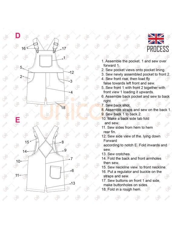 MOLDE JARDINERA SHORT NIÑO 2301