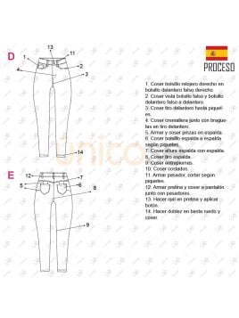 MOLDE PANTALON JEAN SKINNY MUJER 2314