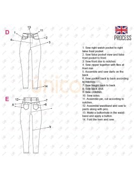 MOLDE PANTALON JEAN SKINNY MUJER 2314