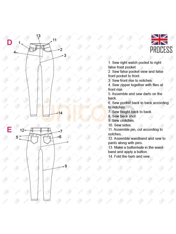 MOLDE PANTALON JEAN SKINNY MUJER 2314