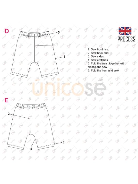 MOLDE SHORT CALZA BEBE 2302
