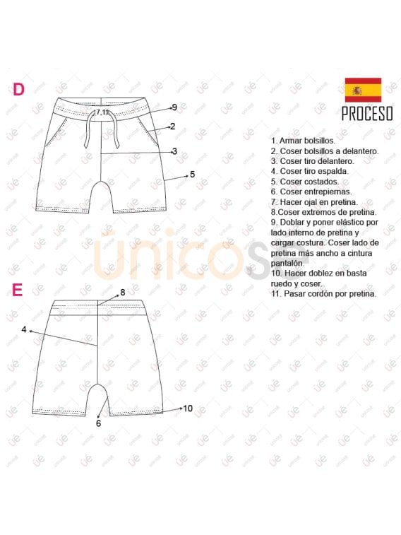 MOLDE SHORT BASICO BEBE 2301